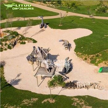 Gesimuleerde opgravingslocatie voor fossielen van dinosauriërs