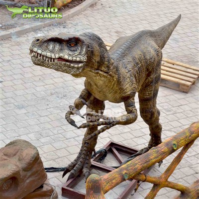 Animatronic dinosaurusmodel bewegende Velociraptor